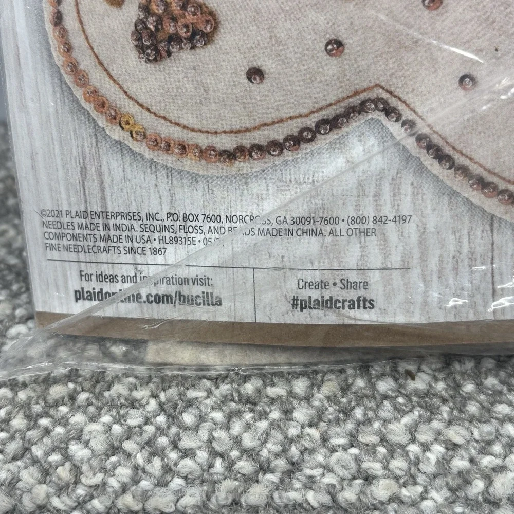 Bucilla Felt Stocking Applique Kit NEW Sealed 89315E